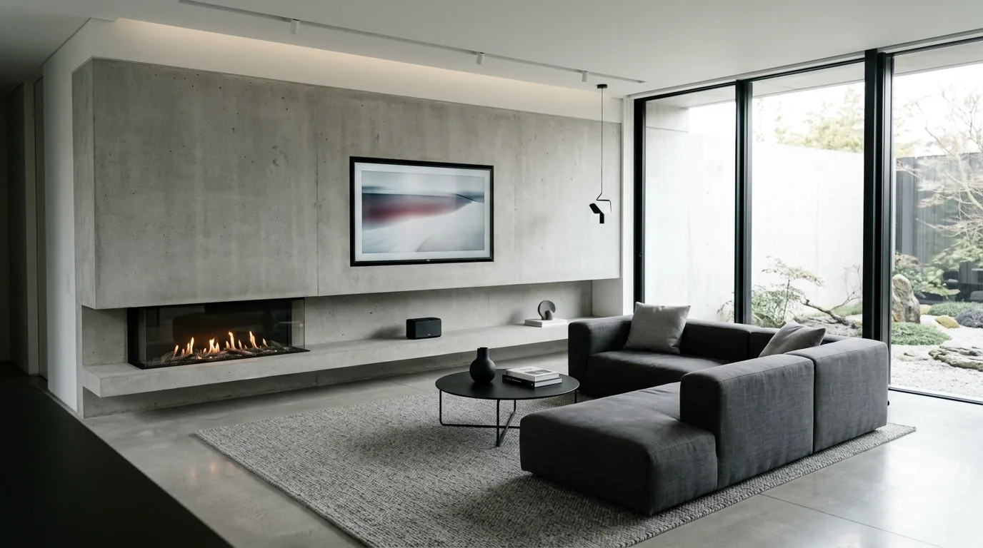 Choose fireplace scale that fits the wall